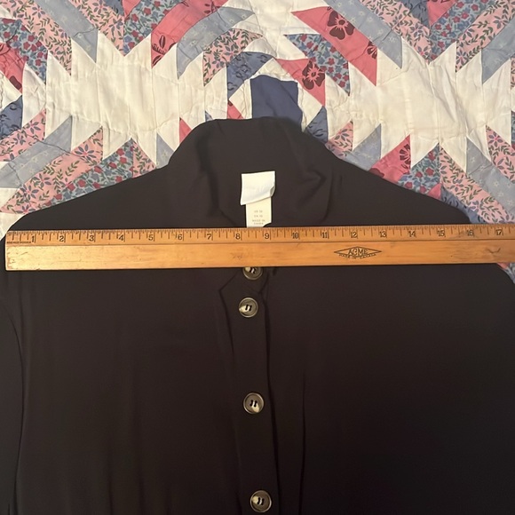 H&M long black shirt dress with tie belt - Picture 14 of 15